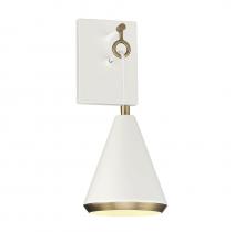 Savoy House Meridian CA M90066WHNB - 1-Light Wall Sconce in White with Natural Brass