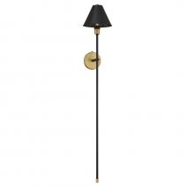 Savoy House Meridian CA M90070BNB - 1-Light Wall Sconce in Black with Natural Brass Accents